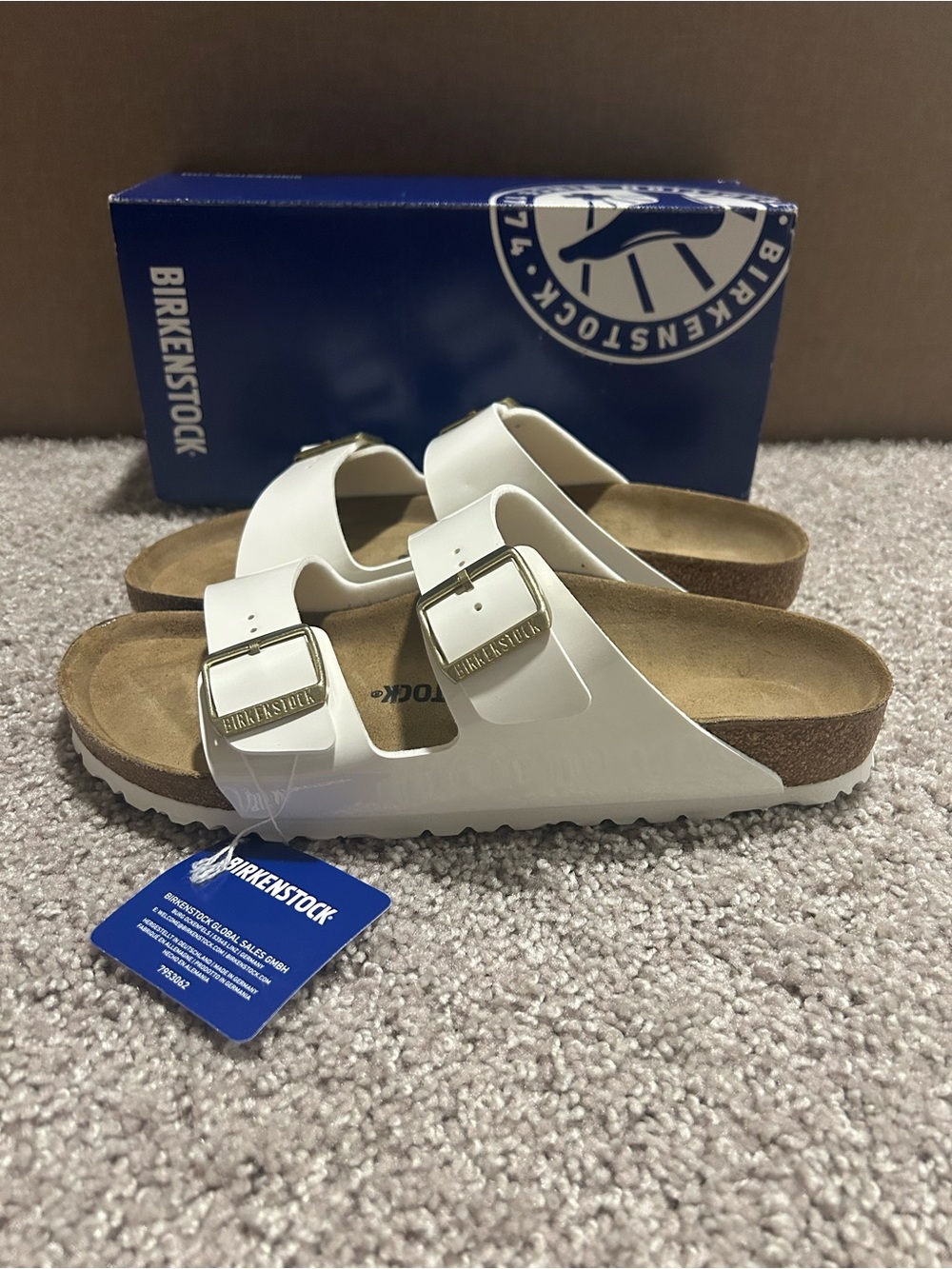 Birkenstock Arizona White Patent Sandal-EU 42 Narrow - NIB